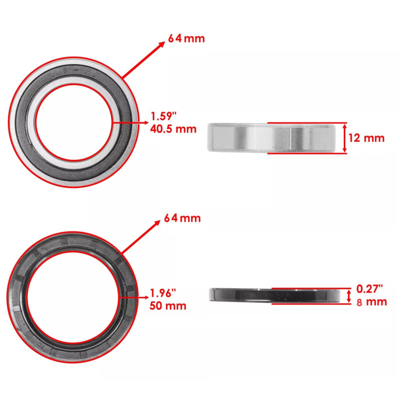 Kit roulement moyeu arrière pour Yamaha YFZ 450  de 2006 à 2009 - Image 2