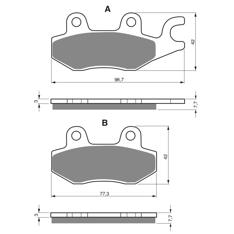 Plaquettes de frein Avant Gauche Pour Kawasaki KRT 750 Teryx  de 2012 à 2013 - Image 3