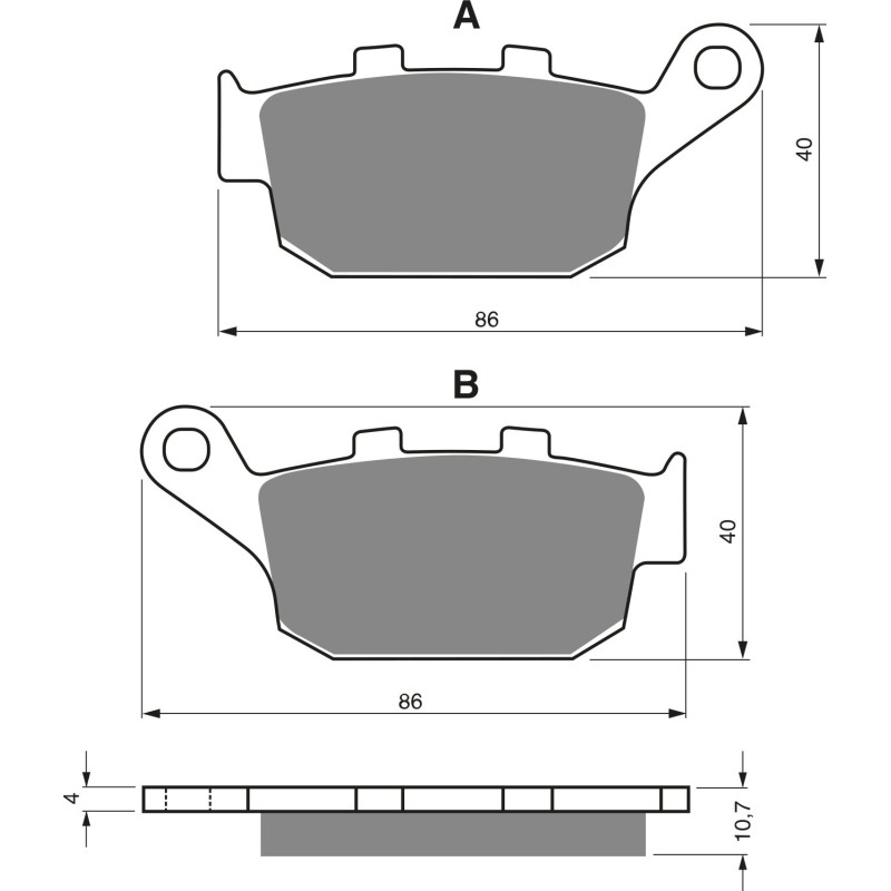 Plaquettes de frein Arrière Pour Sinnis Stealth 125 QM de 2008 à 2010 - Image 3
