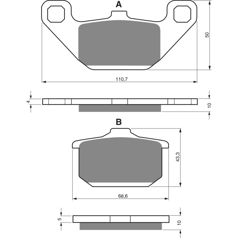 Plaquettes de frein Avant Pour Hyosung GA 300 GA-4 de 1999 à Nc - Image 3
