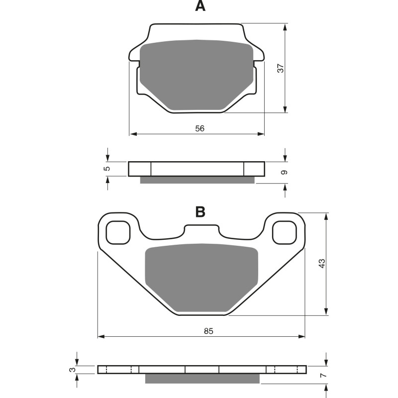Plaquettes de frein Arrière Pour Kawasaki ZXR 250 R de 1991 à 1995 - Image 3