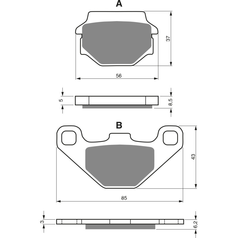 Plaquettes de frein Arrière Pour Quadzilla Stinger 250  de 2006 à Nc - Image 3