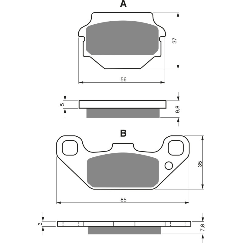 Plaquettes de frein Av Ga ou Av Dr Pour Kawasaki KXF 250 Tecate  de 1987 à 1988 - Image 3