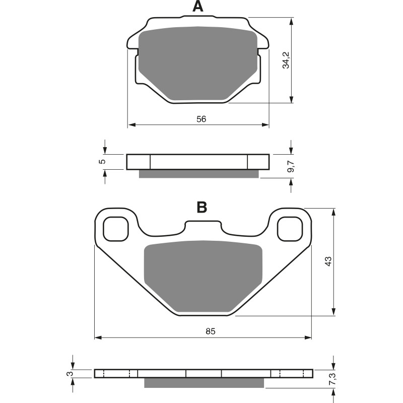 Plaquettes de frein Arrière Pour Aprilia Pegaso 650  de 1992 à 2000 - Image 3