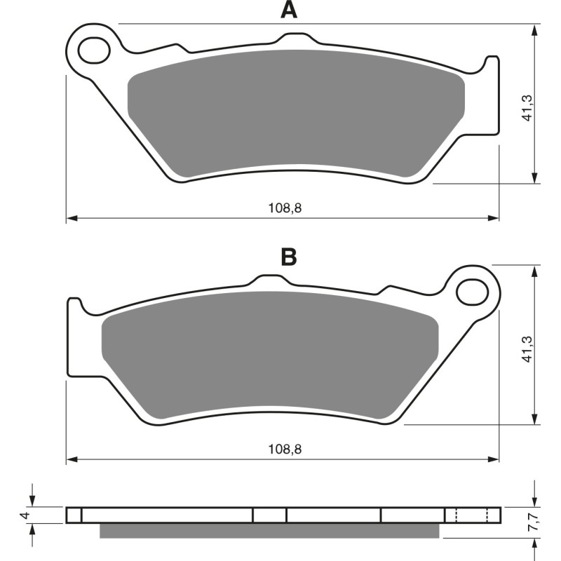 Plaquettes de frein Av Ga ou Av Dr Pour Moto-guzzi Bellagio 940  de 2007 à 2009 - Image 3
