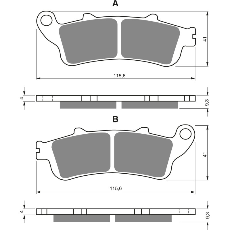 Plaquettes de frein Avant Pour Honda Jazz 250 NSS de 2000 à 2004 - Image 3