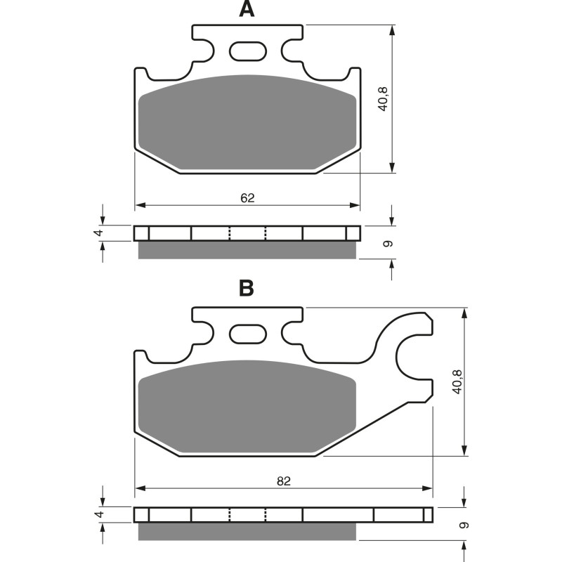Plaquettes de frein Avant Gauche Pour Can-am Outlander 400 4x4 Max efi de 2007 à 2015 - Image 3