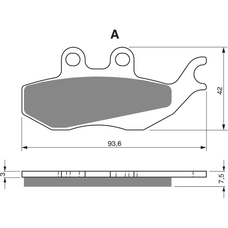 Plaquettes de frein Arrière Pour Italjet Jupiter 250  de 2002 à 2003 - Image 3