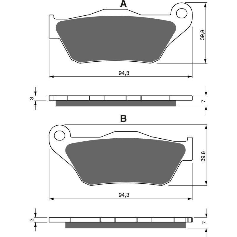 Plaquettes de frein Avant Pour Mbk Skycruiser 125 YP de 2006 à 2010 - Image 3
