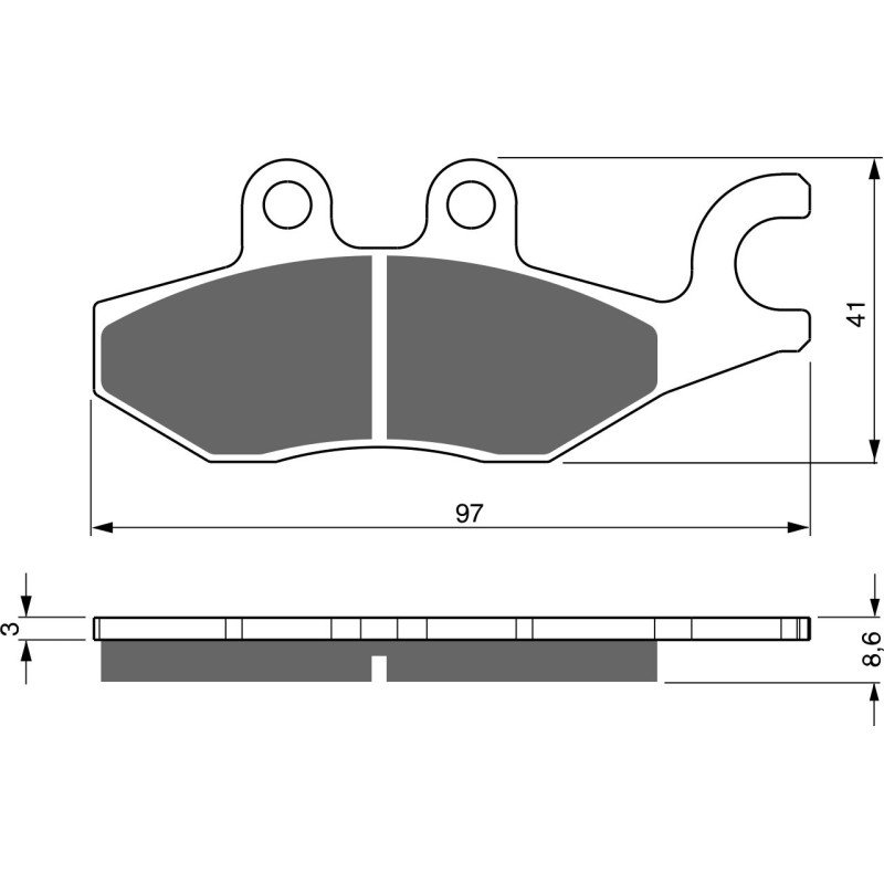 Plaquettes de frein Arrière Pour Piaggio Beverly 125 ie S de 2011 à 2015 - Image 3