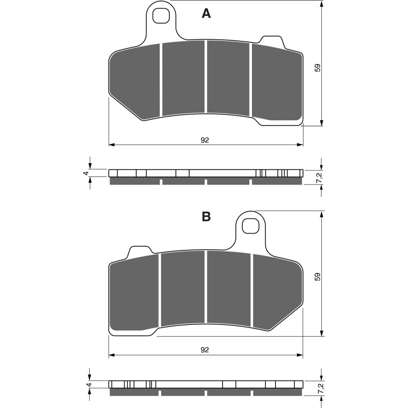Plaquettes de frein Ar, Av Ga ou Av Dr Pour Harley-davidson Cvo Road Glide Ultra FLTRUSE de 2011 à 2016 - Image 3