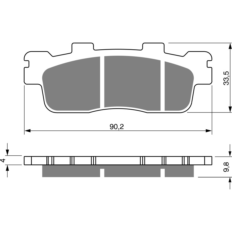 Plaquettes de frein Arrière Pour Kymco Downtown 125 i de 2009 à 2015 - Image 3