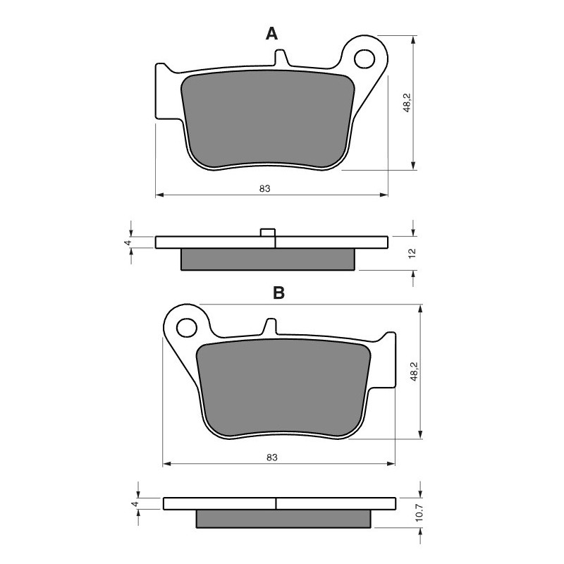 Plaquettes de frein Arrière Pour Sym MaxSym 600 i (ABS) de 2014 à 2015 - Image 3