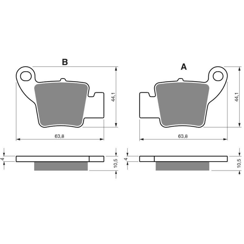 Plaquettes de frein Arrière Pour Ajp PR3 125  de 2013 à 2015 - Image 3