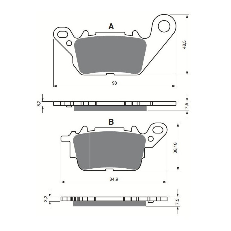 Plaquettes de frein Avant Pour Yamaha N-Max 150 A GPD de 2015 à 2018 - Image 3