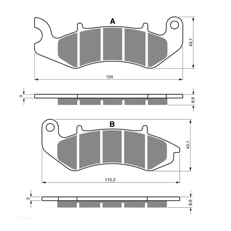 Kit plaquettes Avant Pour Keeway RKV 125 Euro 4 de 2016 à 2019 - Image 3