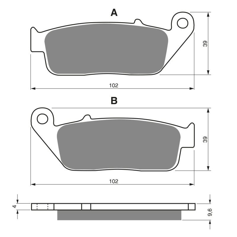 2 Kit plaquettes frein Av et Ar Pour Daelim R 125 Roadwin Fi de 2008 à 2009 - Image 3