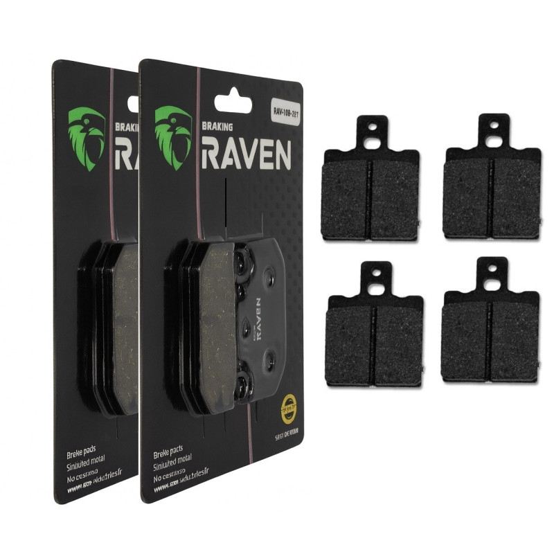 2 Kit plaquettes frein Av Ga et Av Dr Pour Benelli Sport 654  de 1983 à Nc