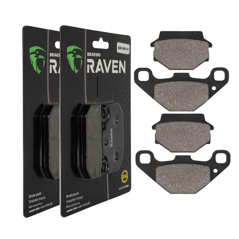 2 Kit plaquettes frein Av Ga et Av Dr Pour E-Ton Vortex 300 ST VTX de 2007 à Nc