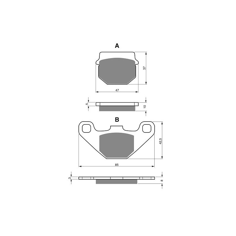 2 Kit plaquettes frein Av Ga et Av Dr Pour Polaris Phoenix 200 toutes les versions de 2005 à 2009 - Image 3
