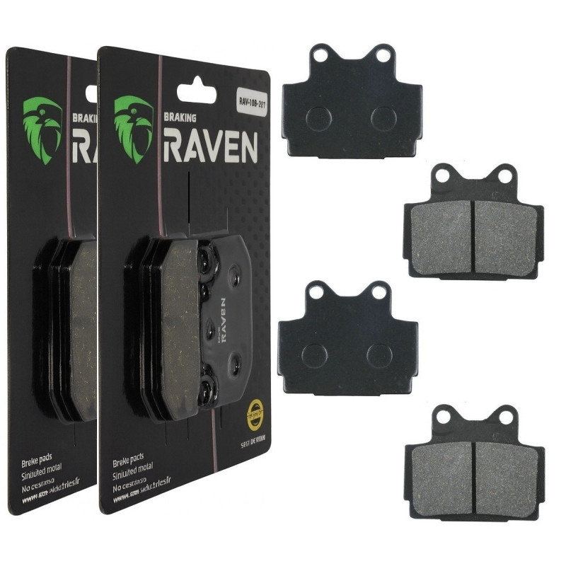 2 Kit plaquettes frein Av Ga et Av Dr Pour Yamaha FZ 400 R de 1985 à Nc