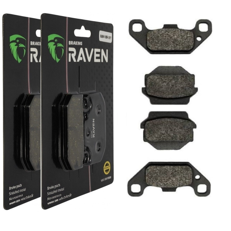 2 Kit plaquettes frein Av Ga et Av Dr Pour Kawasaki KEF 300 Lakota  de 1995 à 2004