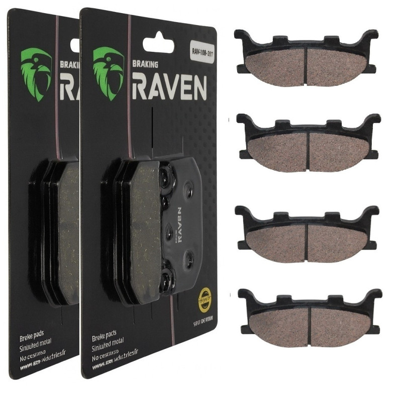 2 Kit plaquettes frein Av Ga et Av Dr Pour Yamaha FZ6 600 Fazer de 2004 à 2006