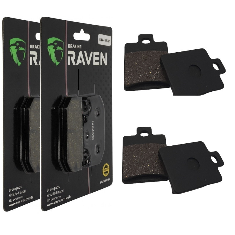 2 Kit plaquettes frein Av Ga et Av Dr Pour Piaggio MP3 300  de 2010 à Nc