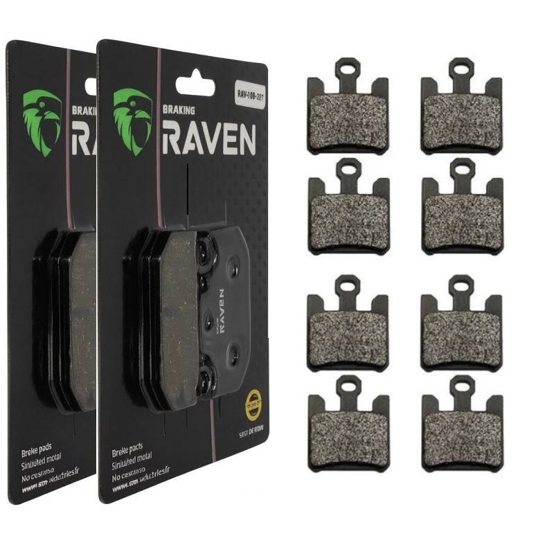 2 Kit plaquettes frein Av Ga et Av Dr Pour Kawasaki ZX-6RR 600  de 2005 à 2008