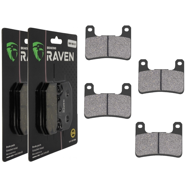 2 Kit plaquettes frein Av Ga et Av Dr Pour Kawasaki ZR 1000 DAF SX de 2010 à 2011