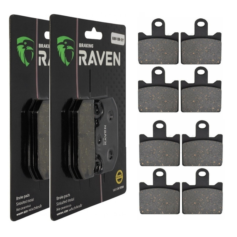 2 Kit plaquettes frein Av Ga et Av Dr Pour Kawasaki ZX-6R 600  de 2007 à 2016