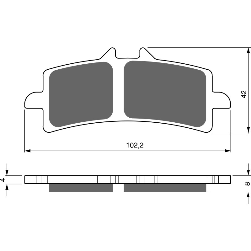 2 Kit plaquettes frein Av Ga et Av Dr Pour Triumph Thruxton 1200 R TFC de 2016 à 2020 - Image 3
