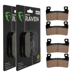 2 Kit plaquettes frein Av Ga et Av Dr Pour Kawasaki ZX 636 Ninja de 2013 à 2020