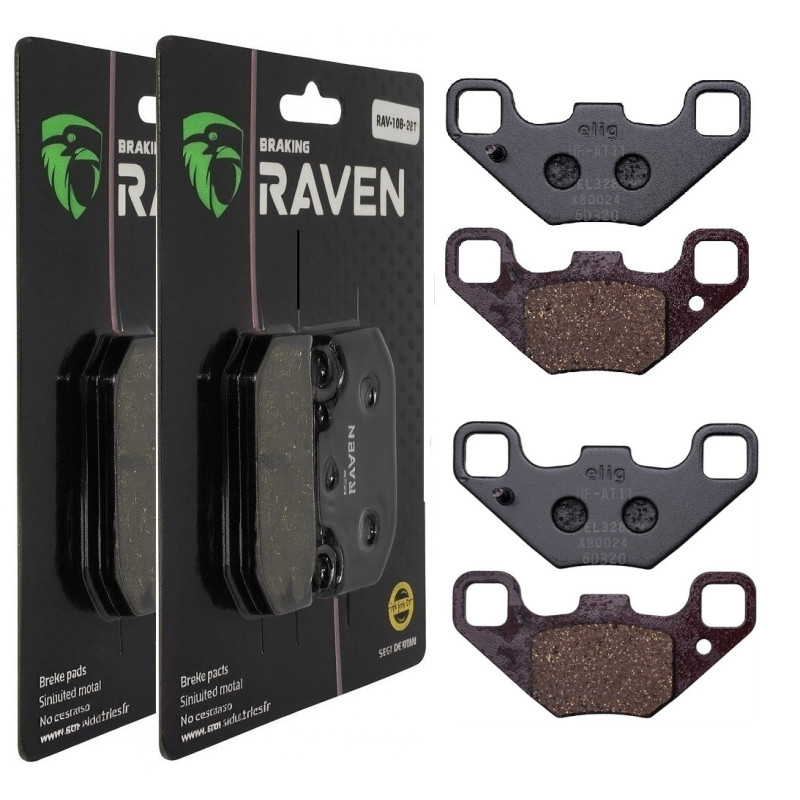 2 Kit plaquettes frein Av Ga et Av Dr Pour Polaris Phoenix 200 toutes les versions de 2010 à 2021