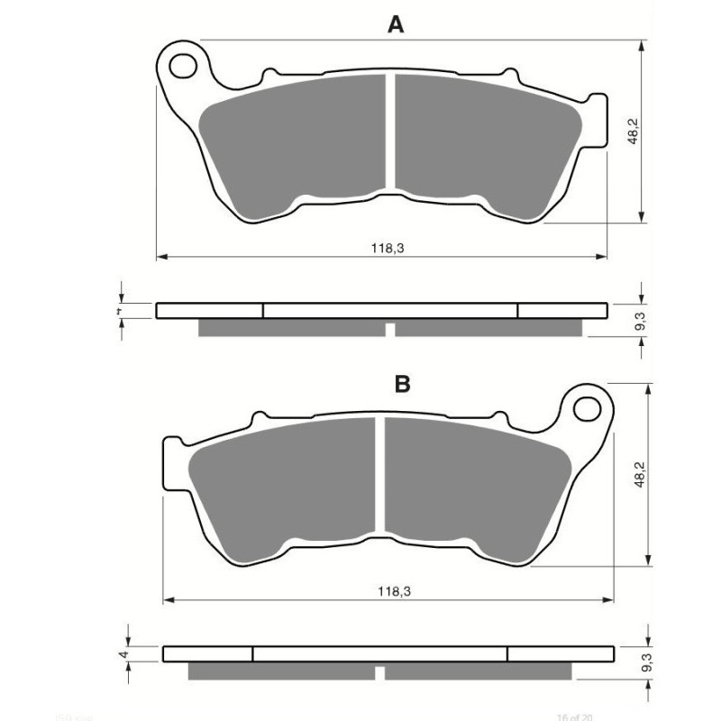 2 Kit plaquettes frein Av Ga et Av Dr Pour Harley-davidson XL 883 L N Iron R de 2014 à 2020 - Image 3