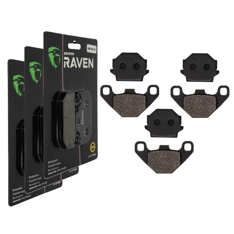 3 Kit plaquettes frein Av G, Av D et Ar Pour Quadzilla XLC 500  de 2006 à 2010