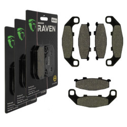 3 Kit plaquettes frein Av G, Av D et Ar Pour Kawasaki ZX-4 400  de 1988 à Nc