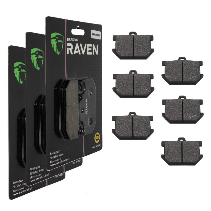 3 Kit plaquettes frein Av G, Av D et Ar Pour Yamaha XS 1100  de 1978 à 1980