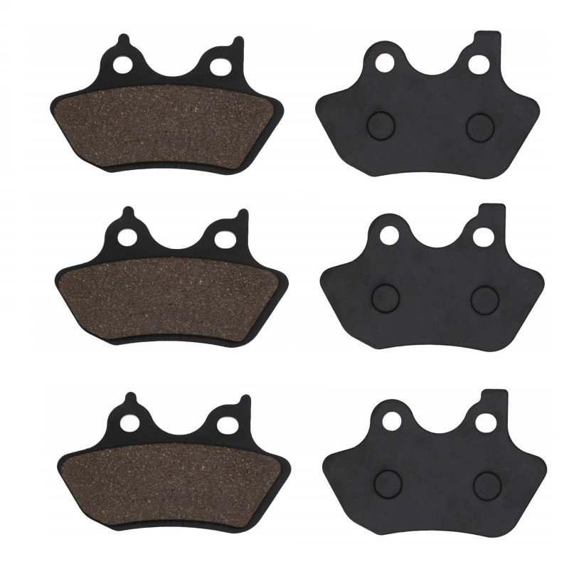 3 Kit plaquettes frein Av G, Av D et Ar Pour Harley-davidson Road Glide 1450 FLTR de 2000 à 2004 - Image 2