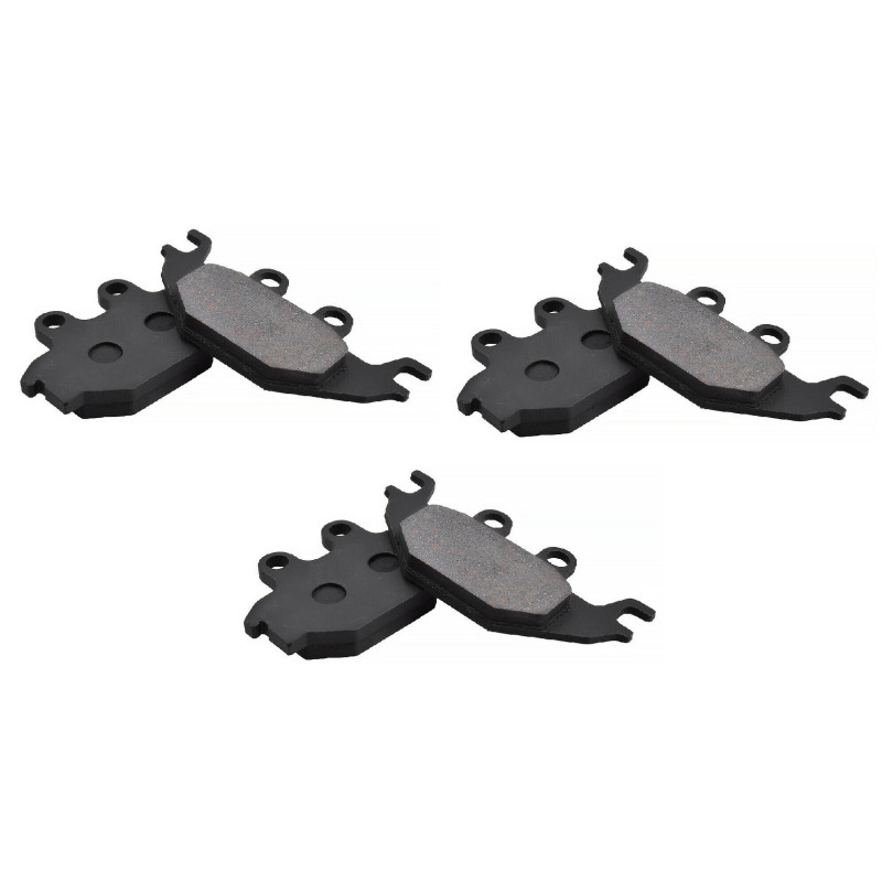 3 Kit plaquettes frein Av G, Av D et Ar Pour Sym Quadlander 300  de 2008 à 2010 - Image 2