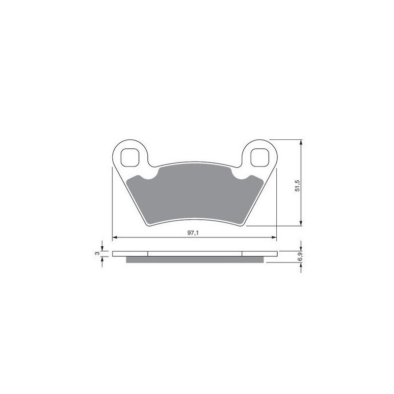 3 Kit plaquettes frein Av G, Av D et Ar Pour Polaris Ranger 700  de 2005 à 2009 - Image 3