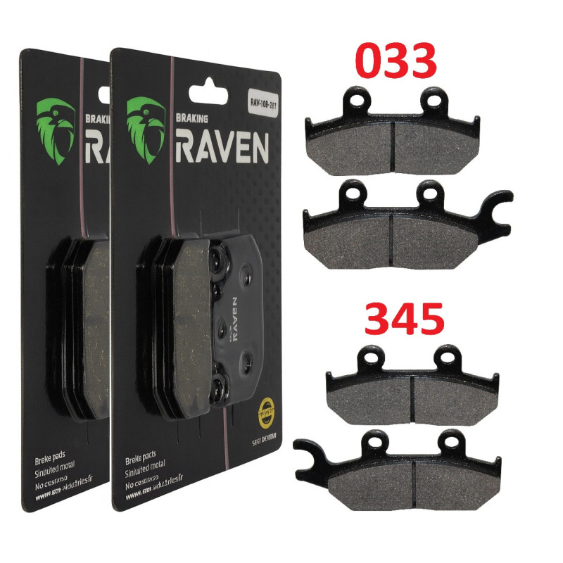 2 Kit plaquettes frein Av Ga et Av Dr Pour Yamaha YXM Viking 700  de 2014 à 2016