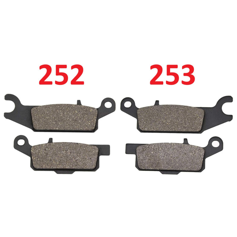 2 Kit plaquettes frein Av Ga et Av Dr Pour Yamaha YFM Grizzly 550  de 2009 à 2014 - Image 2