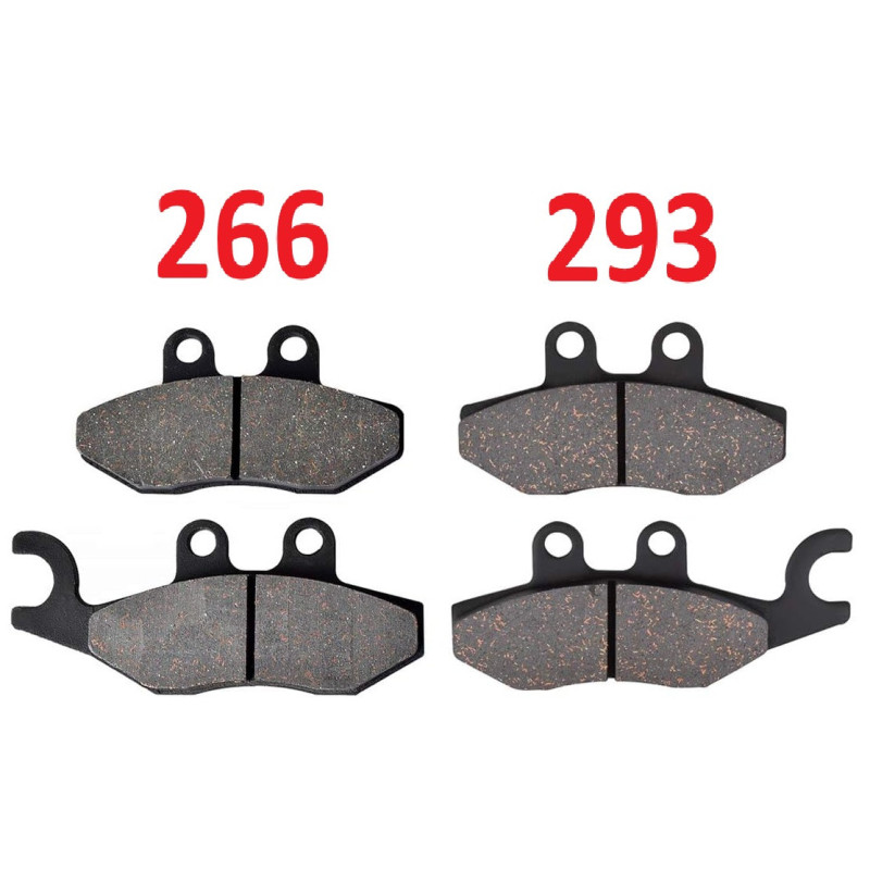 2 Kit plaquettes frein Av Ga et Av Dr Pour Piaggio X9 125 Evolution de 2005 à 2007 - Image 2