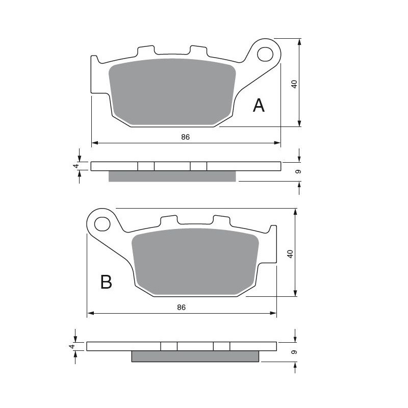 Plaquettes de frein Arrière Pour Suzuki GW 250 Inazuma  de 2013 à 2017 - Image 3