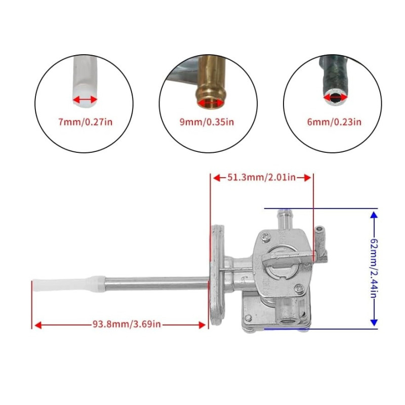 Robinet d'essence pour Suzuki DR 350  de 1990 à 1999 - Image 2