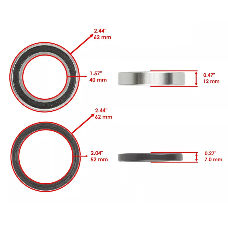 Kit roulement moyeu arrière pour Suzuki LT-R 450 QuadRacer  de 2006 à 2009 - Image 2