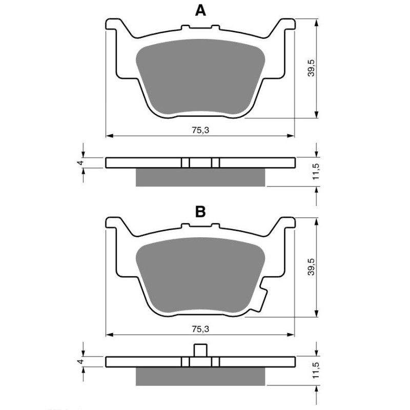 Plaquettes de frein Arrière Pour Honda SXS 500 Pioneer  de 2015 à 2021 - Image 3