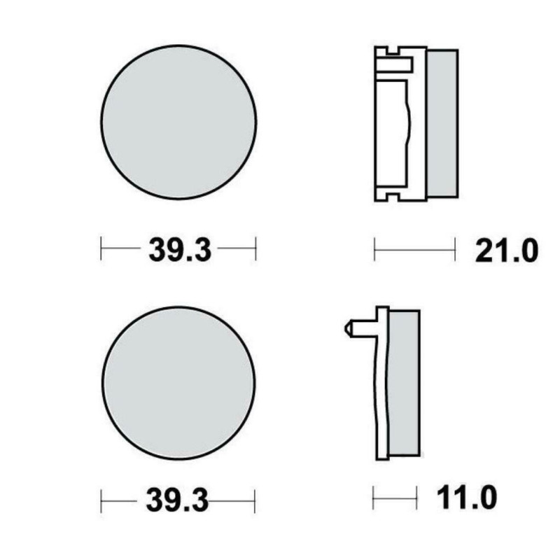 Plaquettes de frein Av Ga ou Av Dr Pour Honda FL 250  de 1977 à 1983 - Image 3