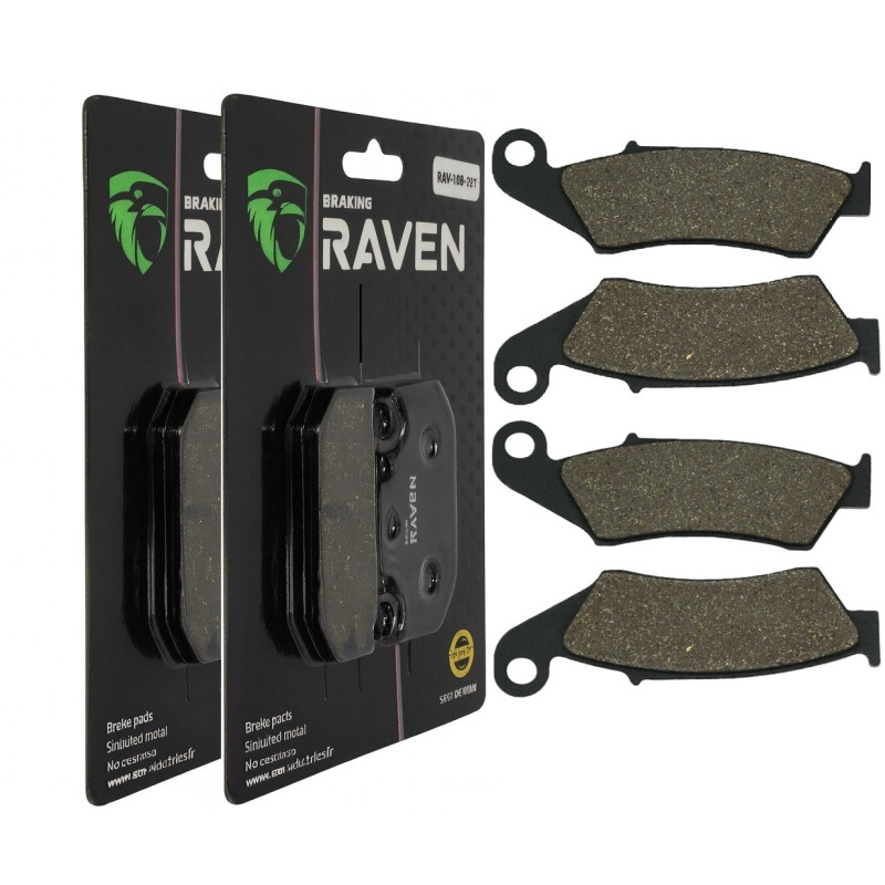 2 Kit plaquettes frein Av Ga et Av Dr Pour Honda TRX 450 R Sportrax  de 2007 à 2012